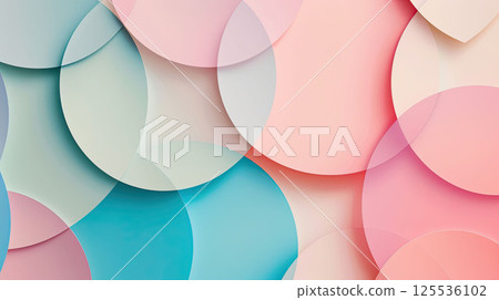Geometric pattern on paper with overlapping shapes. Pastel gradient colors and modern abstract design Geometric pattern on paper with overlapping shapes. Pastel gradient colors and modern abstract design 125536102