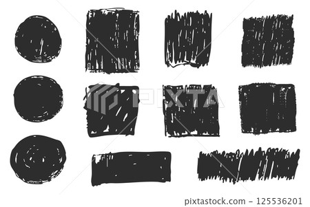 Grunge ink circle and square paint border with rough edges. Text box, sketch dirty line, splash. Scribble frame cadre textured Grunge ink circle and square paint border with rough edges. Text box, sketch dirty line, splash. Scribble frame cadre textured 125536201