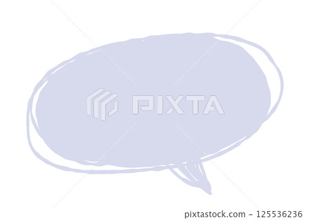 Simple hand-drawn doodle pastel colored speech bubbles 125536236