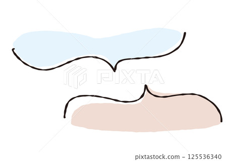 Hand-drawn simple pastel colored speech bubbles 125536340
