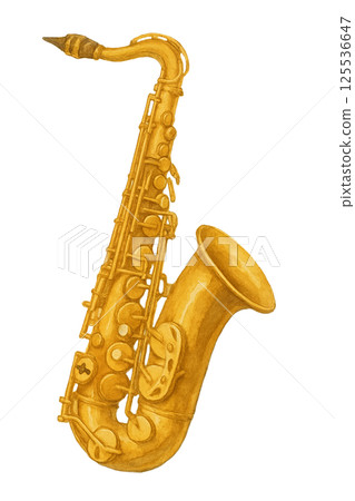 Simple illustration of a saxophone (musical instrument, daily necessities) Simple illustration of a saxophone (musical instrument, daily necessities) 125536647