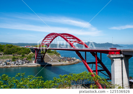 Sun invited Ohashi bridge over Onto no Seto 125536926