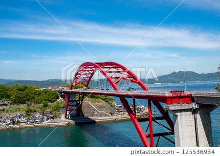 Sun invited Ohashi bridge over Onto no Seto Sun invited Ohashi bridge over Onto no Seto 125536934