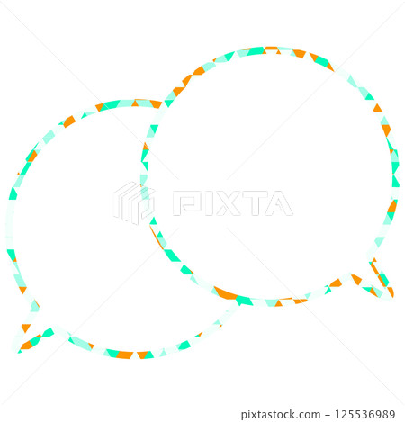 Stained glass style speech bubble, triangular pattern, overlapping conversation Stained glass style speech bubble, triangular pattern, overlapping conversation 125536989