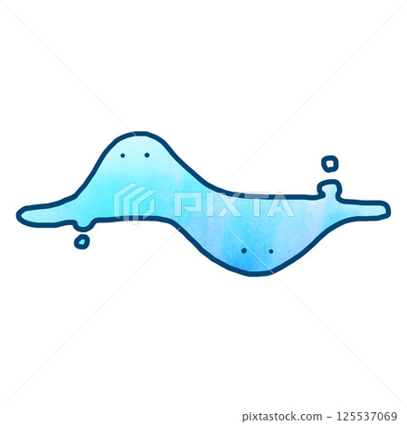 兩隻可愛的淡藍色史萊姆黏在一起 兩隻可愛的淡藍色史萊姆黏在一起 125537069