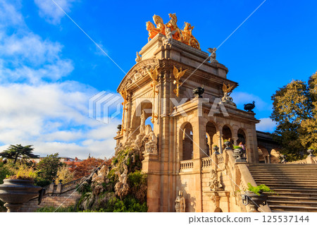 Cascada Monumental fountain in Ciutadella park in Barcelona, Spain 125537144