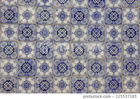 Background of the traditional ornate portuguese decorative tiles azulejos 125537185
