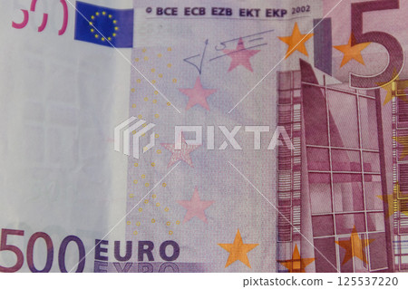 Macro shot of the five hundred euro banknote 125537220