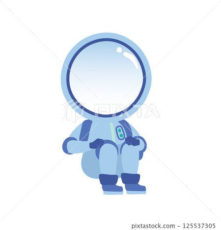 Astronaut sitting on a white background. Vector illustration 125537305