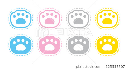 bear paw icon vector dog footprint cat kitten claw pet cartoon logo puppy cutting dash line sticker pastel symbol character illustration doodle clip art design bear paw icon vector dog footprint cat kitten claw pet cartoon logo puppy cutting dash line sticker pastel symbol character illustration doodle clip art design 125537307