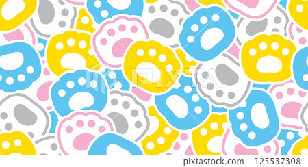bear paw seamless pattern polar dog cat footprint pet vector puppy kitten pastel cartoon doodle gift wrapping paper repeat wallpaper tile background scarf isolated illustration design bear paw seamless pattern polar dog cat footprint pet vector puppy kitten pastel cartoon doodle gift wrapping paper repeat wallpaper tile background scarf isolated illustration design 125537308
