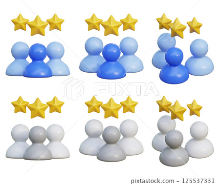 People and star speech bubble 3D icon 125537331