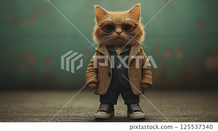 Cute cat in clothes Cute cat in clothes 125537340