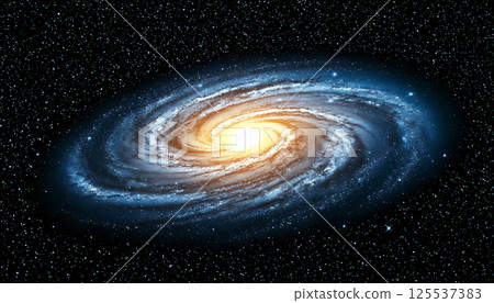 stunningly detailed spiral galaxy viewed from side, with bright glowing galactic core surrounded by countless stars in vast universe stunningly detailed spiral galaxy viewed from side, with bright glowing galactic core surrounded by countless stars in vast universe 125537383