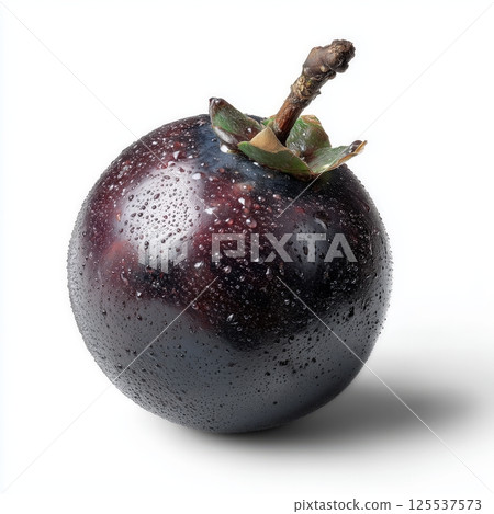 Realistic Acai Berry on White Background Realistic Acai Berry on White Background 125537573