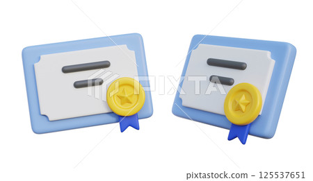 Certificate Warranty 3D Icon 125537651