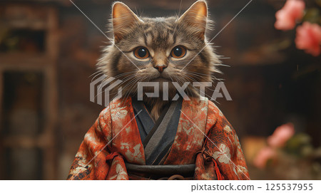 Cats wearing kimonos 125537955