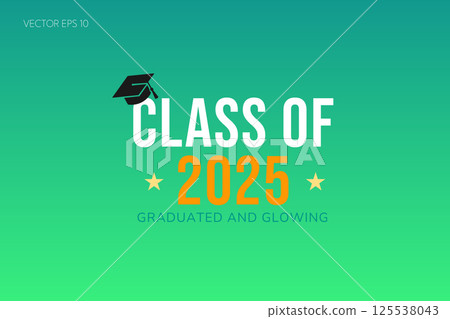 Class of 2025 Graduation Cap and Stars Poster 125538043