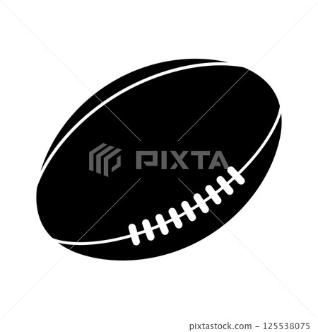 Rugby ball monochrome icon illustration (vector, cutout) Rugby ball monochrome icon illustration (vector, cutout) 125538075