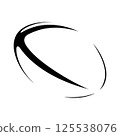 Rugby ball monochrome icon illustration (vector, cutout) Rugby ball monochrome icon illustration (vector, cutout) 125538076