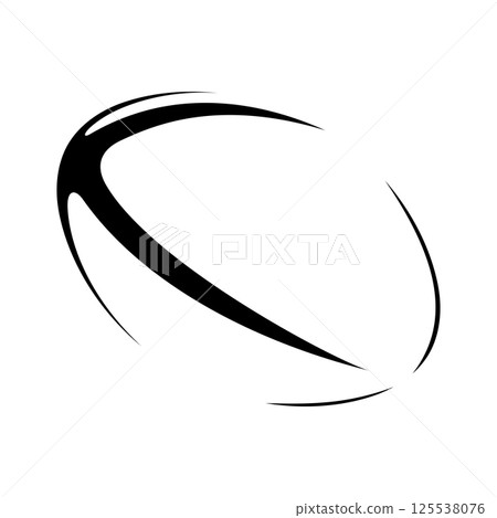 Rugby ball monochrome icon illustration (vector, cutout) Rugby ball monochrome icon illustration (vector, cutout) 125538076