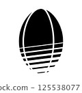 Rugby ball monochrome icon illustration (vector, cutout) Rugby ball monochrome icon illustration (vector, cutout) 125538077