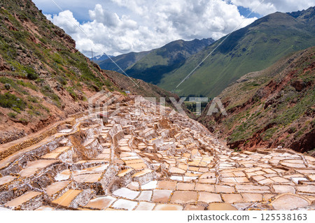 Salt terraces at Salinas de Maras in the Sacred Valley, Peru Salt terraces at Salinas de Maras in the Sacred Valley, Peru 125538163