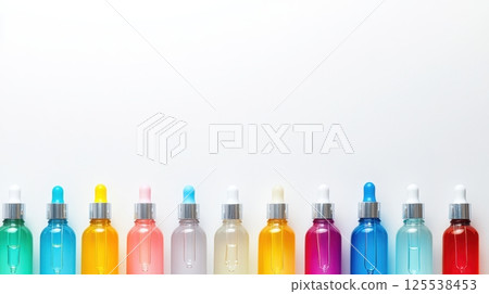 Colorful bottles in a row 125538453