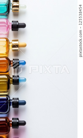 Colorful glass droppers on display Colorful glass droppers on display 125538454