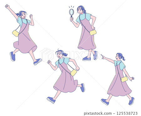 動漫風格女孩全身學習套裝 動漫風格女孩全身學習套裝 125538723