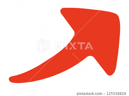 Hand-drawn Red Upward Arrow 125538829
