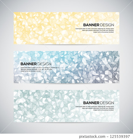 Banners with abstract colorful triangulated geometric background Banners with abstract colorful triangulated geometric background 125539397