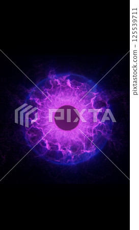 Abstract glowing purple energy ring on black background Abstract glowing purple energy ring on black background 125539711