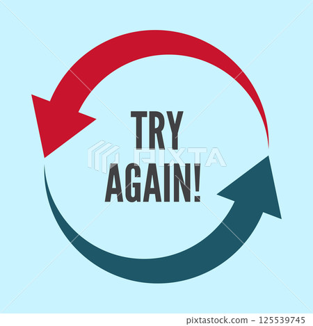 Try again, two rounded arrows following each other 125539745