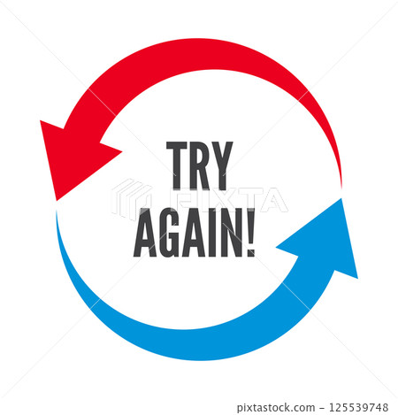 Try again, two rounded arrows following each other 125539748