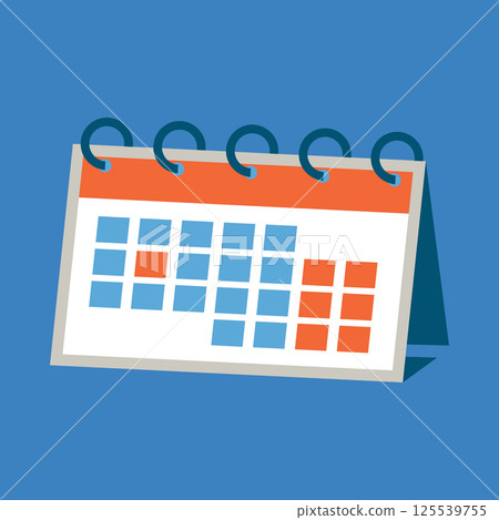 Agenda paper, icon of the calendar with one month displayed 125539755