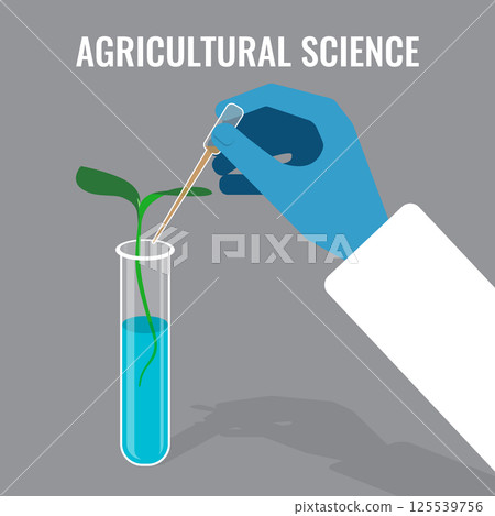 Agricultural science concept showing sprout in glass tube 125539756
