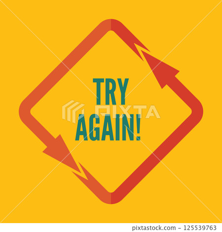 Try again, two rounded arrows following each other 125539763