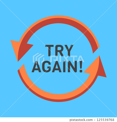Try again, two rounded arrows following each other Try again, two rounded arrows following each other 125539768
