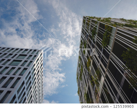 Vienna, Austria, July 19, 2023. Apartment in residential building exterior. Vienna, Austria, July 19, 2023. Apartment in residential building exterior. 125539903
