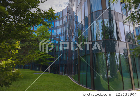 Vienna, Austria, July 19, 2023. Apartment in residential building exterior. 125539904