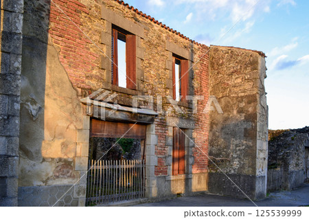 Destroyed building during World War 2 in Oradour- sur -Glane France Destroyed building during World War 2 in Oradour- sur -Glane France 125539999