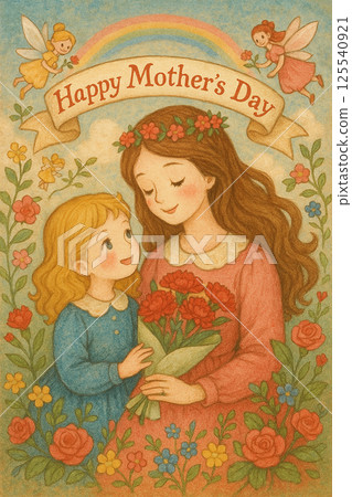 A child giving a carnation on Mother's Day 125540921