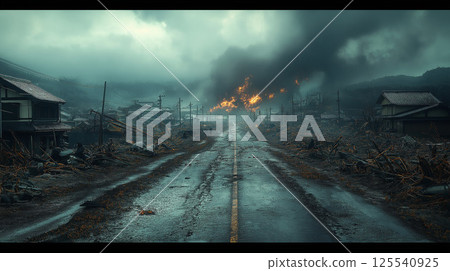 destroyed city 125540925