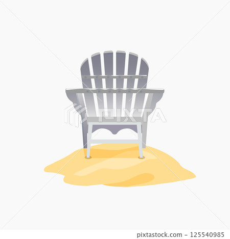 Adirondack chair standing on the yellow sand 125540985