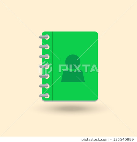 Address phone book, notebook icon. Flat style design. 125540999