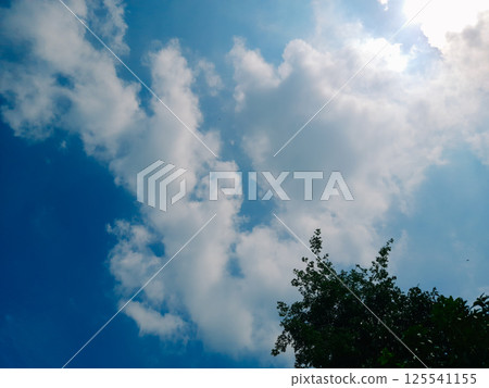 Bright clouds in the sky with a blurred background Bright clouds in the sky with a blurred background 125541155