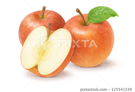 蘋果插畫水彩蘋果 125541339