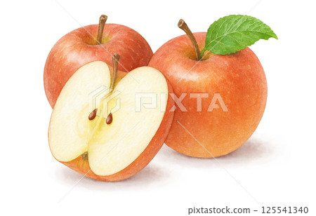 蘋果插畫水彩蘋果 125541340