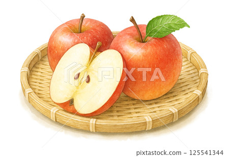 蘋果插畫水彩蘋果 125541344